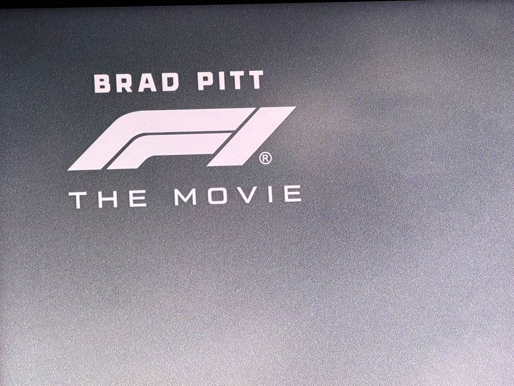 screenshot of F1 the movie logo but so stylized it looks like Brad Pitt The Movie 