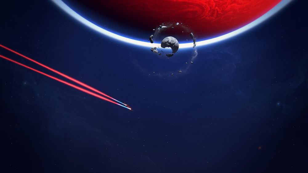Jordan’s ship flying towards the Sempirian moon