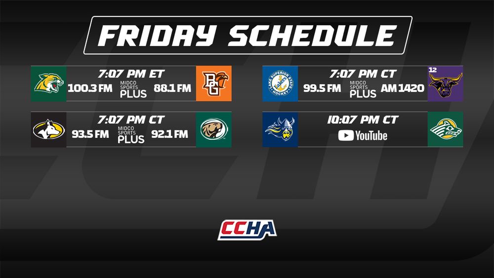 #CCHAHockey Friday Schedule