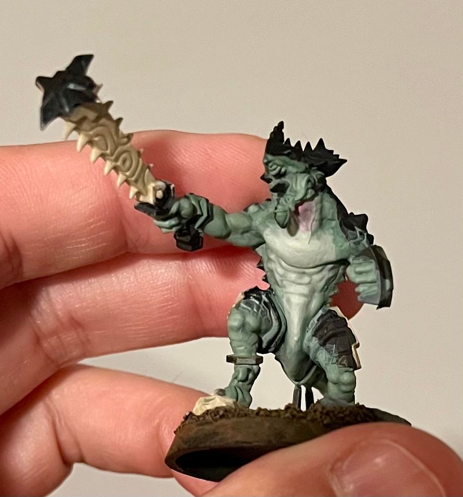 WIP on a Seraphon Saurus warrior from Age of Sigmar.