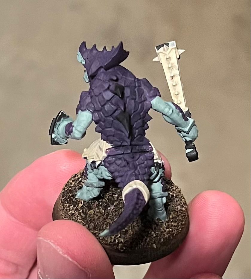 WIP of a lizardman miniature.