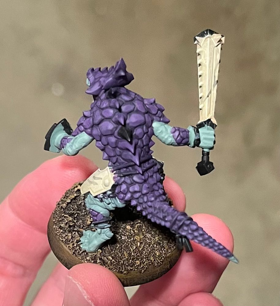 WIP of a lizardman miniature.