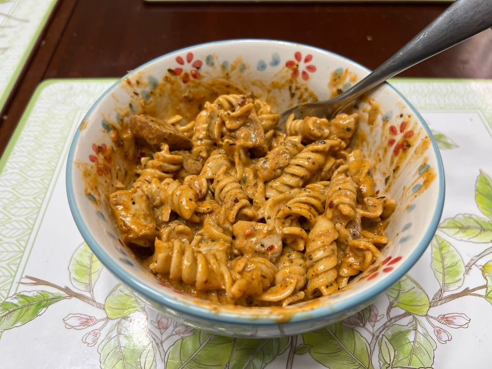 Cajun-inspired creamy pasta with chicken and sausage