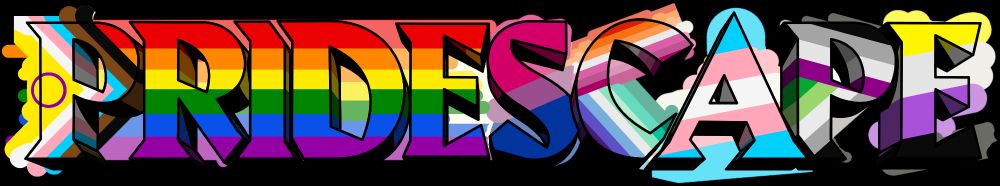 the words "Pride Scape" with various pride flags in the background