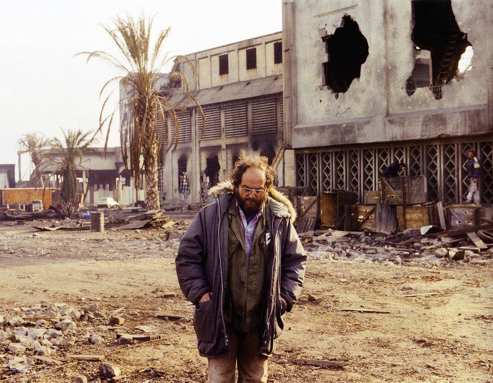 Stanley Kubrick on set of Full Metal Jacket circa 1986