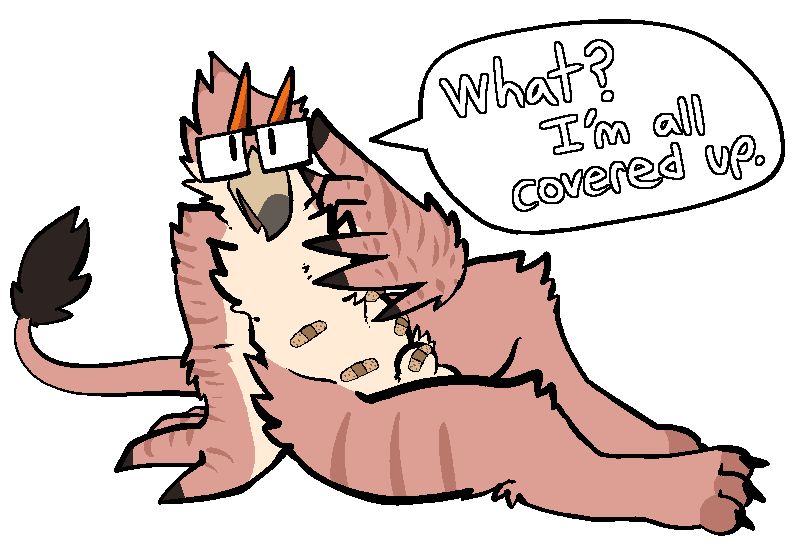my fursona wearing "clothes"