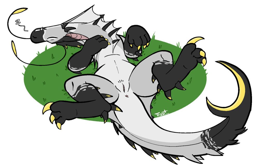 dragon asleep in a fairly compromising position