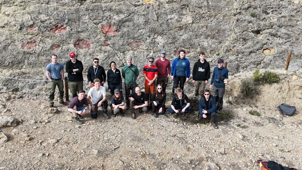 Outcrop near Orcau in the Tremp area, featuring Titanosaur footprints from the latest Cretaceous.