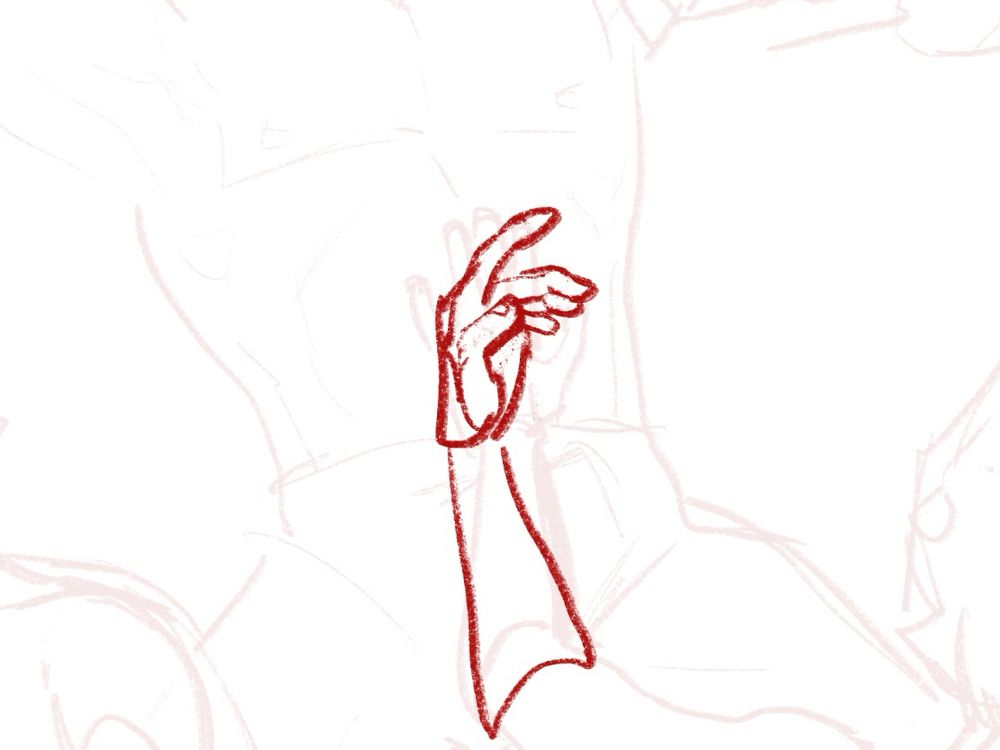viktor hand turns, letting only the back of it against his partner's skin