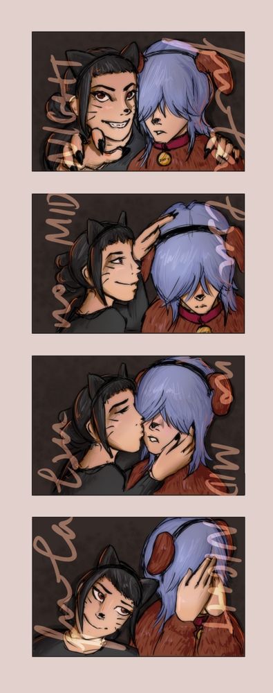 Image of just the photo strip without the heart/paw print/etc. doodles on top.