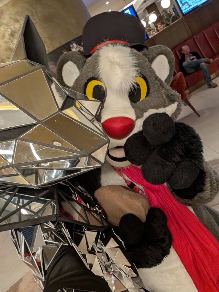 Mirrored fox and Brok the badger costume
