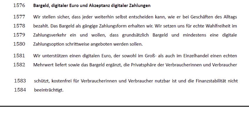 coalition agreement of the new German government explicitly supports the introduction of the digital euro.