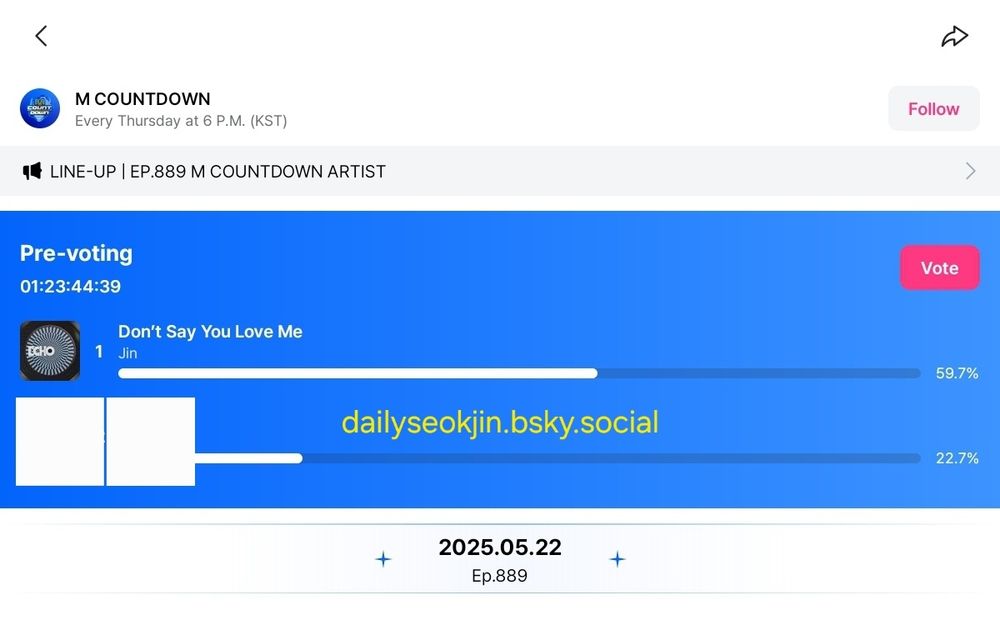 M Countdown results (running)
