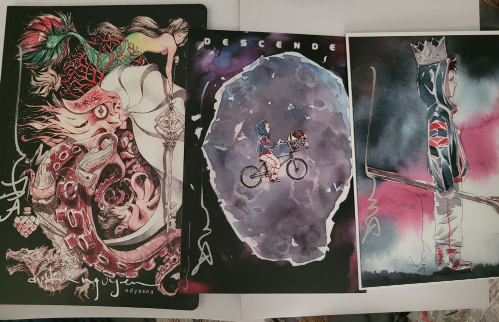 Two prints and a mini artbook from Dustin Nguyen