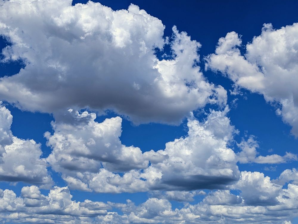 青空にもこもこ雲たくさん