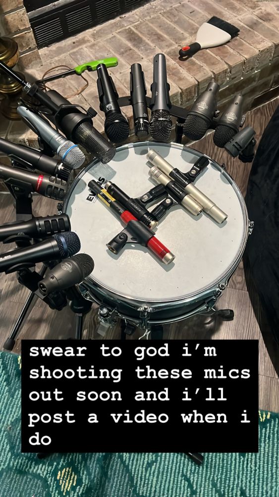 way too many microphones for one drum.