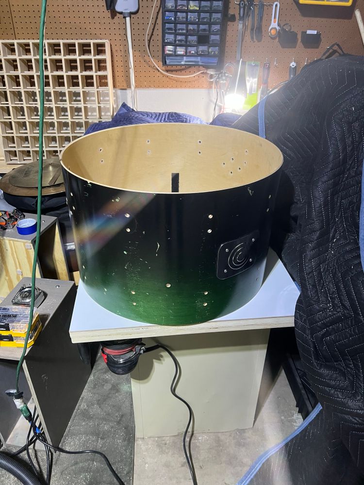 drum on finishing table.