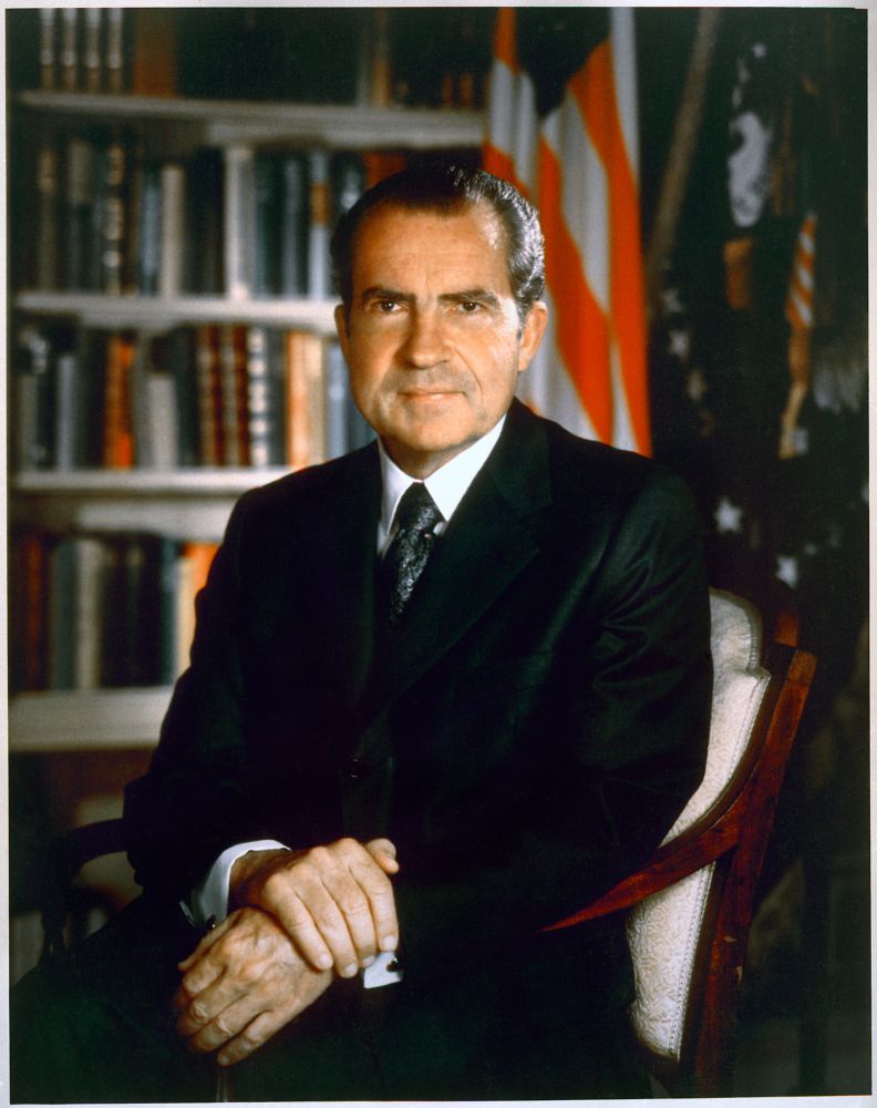 Official portrait of President Richard M. Nixon, summer 1971.