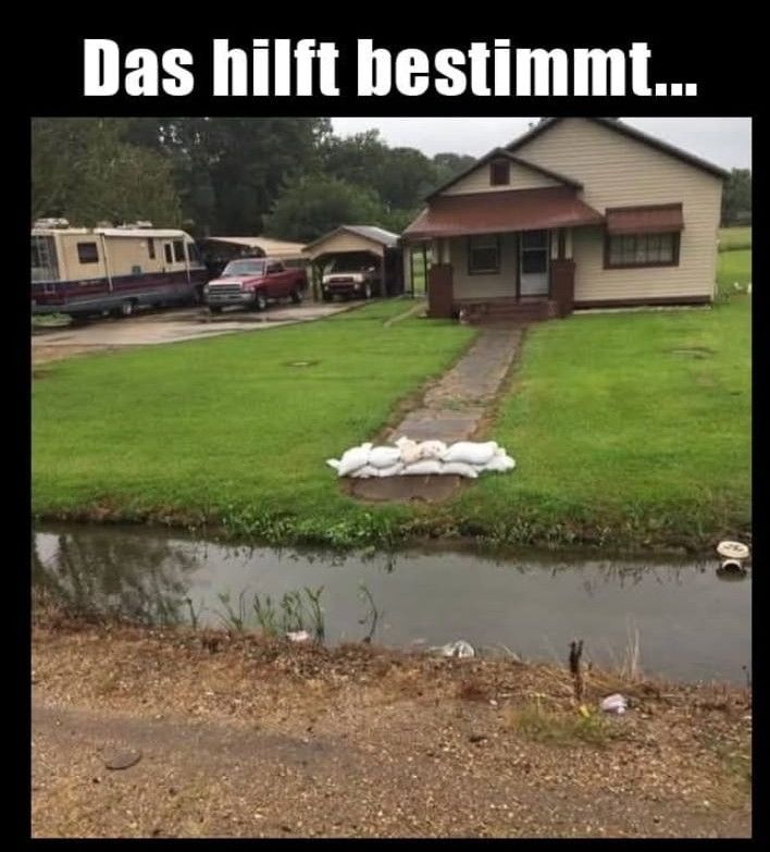 Sinnlose Sandsäcke gegen Hochwasser 