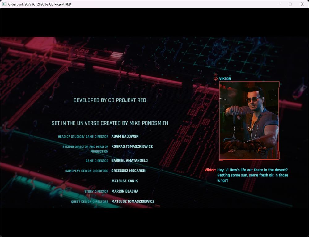 End Credits for Cyberpunk 2077