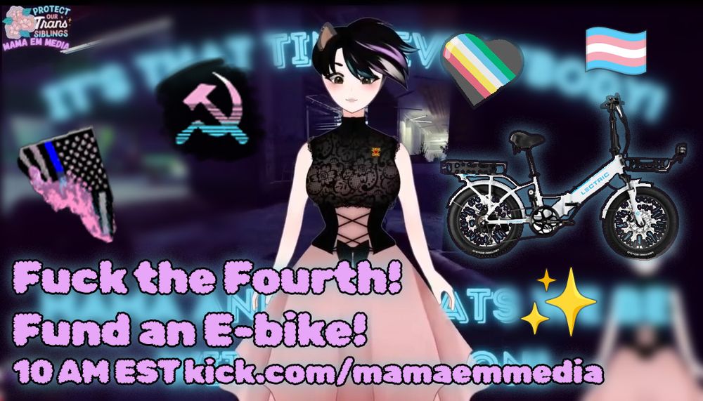 Mama Marx inviting you to our fundraiser tomorrow July 4th at ten a.m. We are raising money for an e-bike so I can access proper affordable food and healthcare.