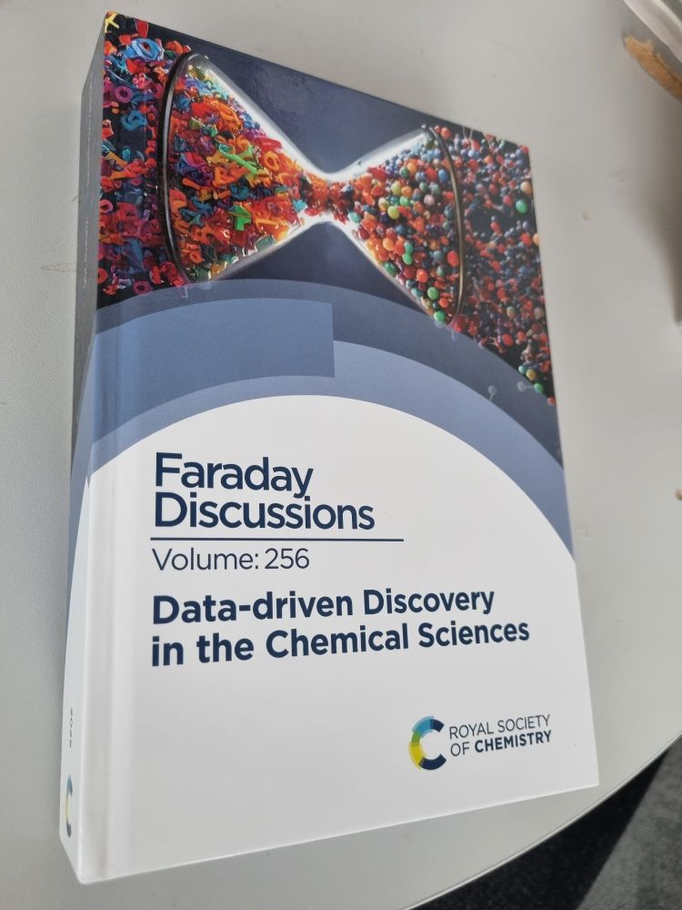 Photo of printed copy of Faraday Discussions on Data-driven Discovery in the Chemical Sciences
