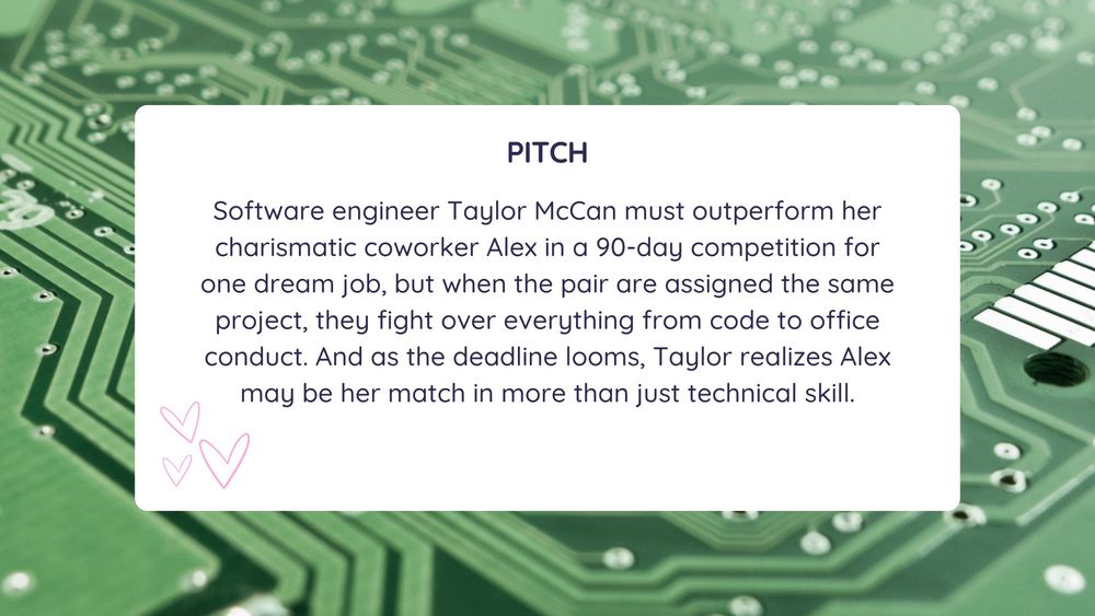 Pitch: Software engineer Taylor McCan must outperform her charismatic coworker Alex in a 90-day competition for one dream job –but when the pair are assigned the same project, they fight over everything from code to office conduct, and as the deadline looms, Taylor realizes Alex may be her match in more than just technical skill.
