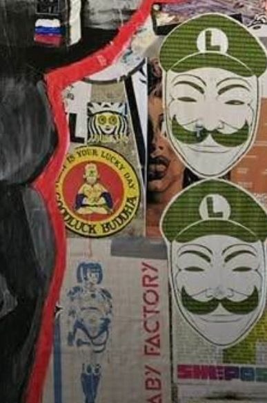 Luigi as Guy Fawkes, wheatpast in Seattle Pike's Place