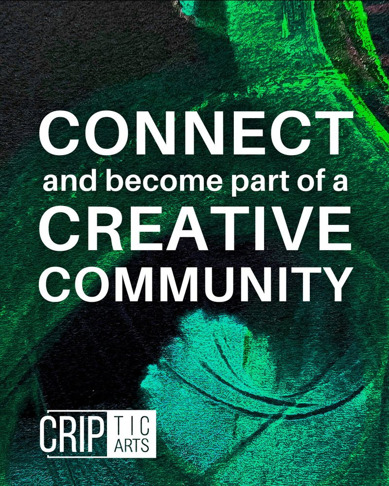 Text reads: Connect and become part of a creative community.
