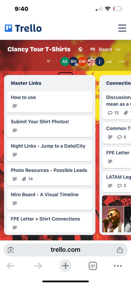 trello board screenshot