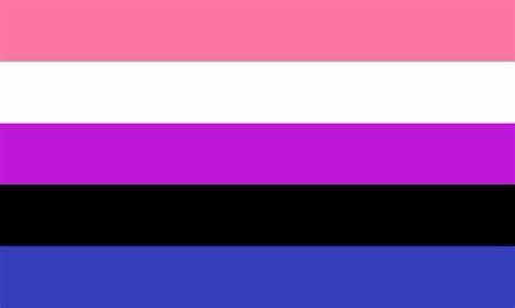 Genderfluid flag (pink, white, purple, black, blue)