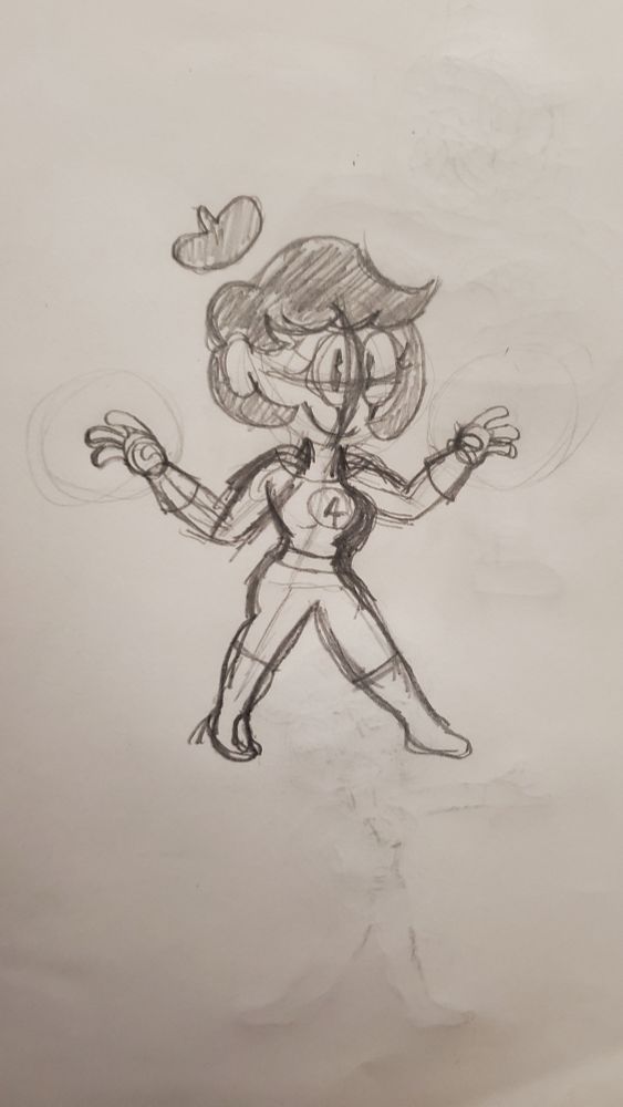Sketch of Mute the Mime as Invisible Woman