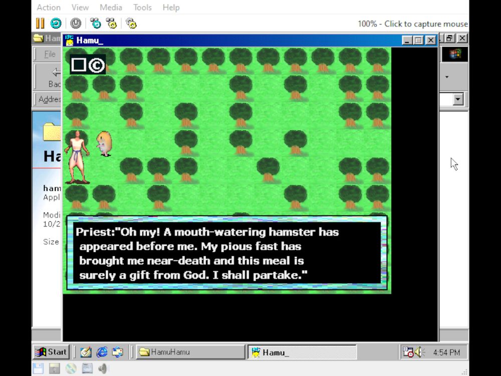 Footage of my test run of the game "HamuHamu".