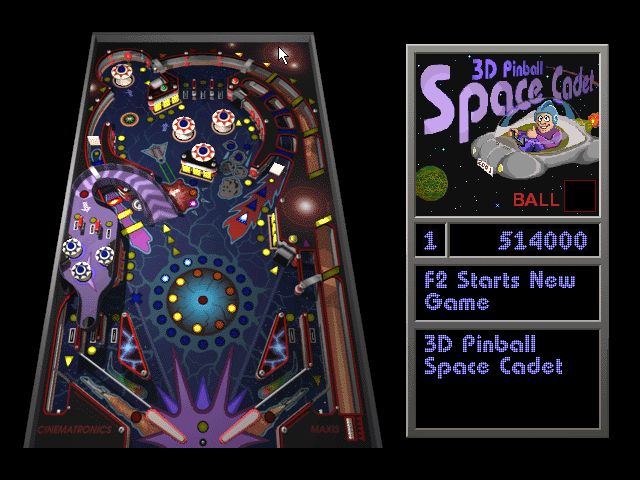 Space Cadet Pinball, an iconic pre-installed game from early Windows softwares.