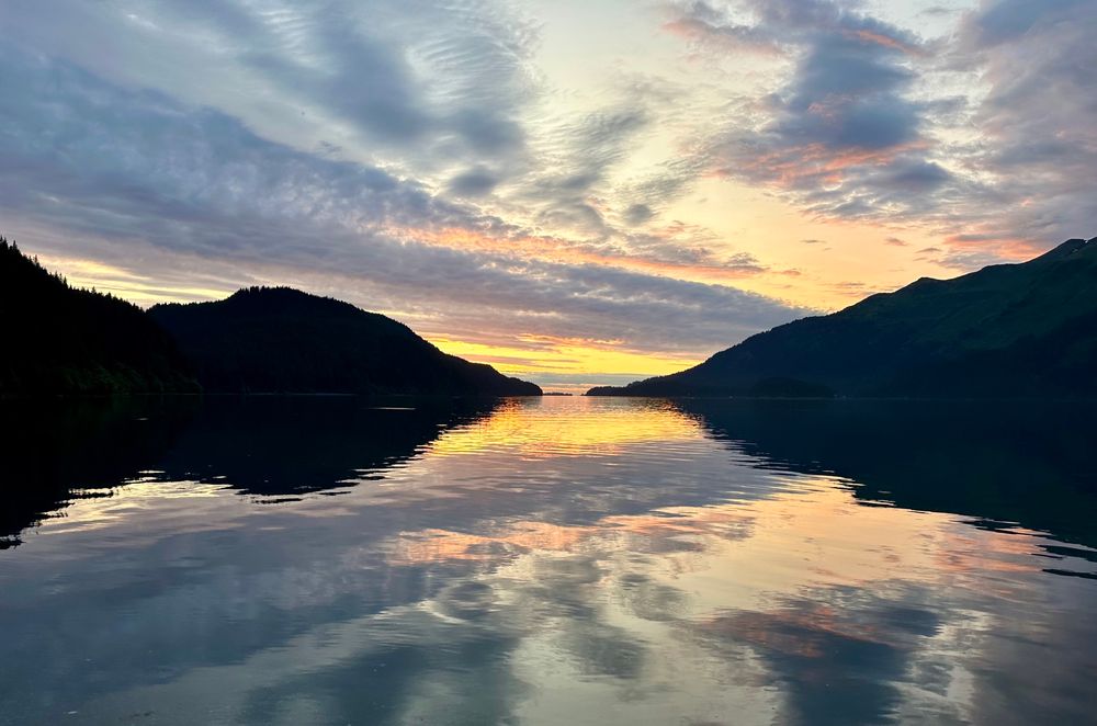 Sunset in Tutka Bay, Alaska. 