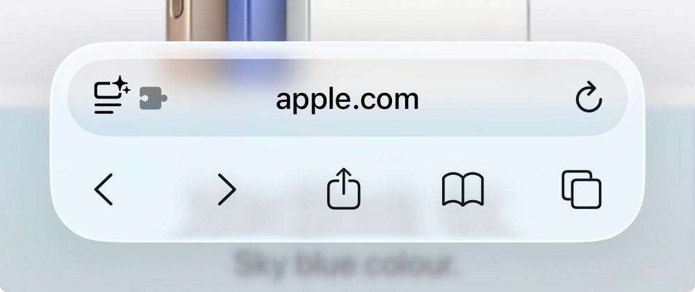 Screenshot of Safari’s address bar positioned at the bottom. 