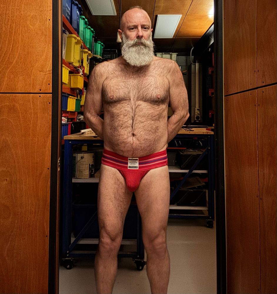 Growler in jockstrap