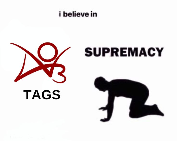 I believe in Ao3 tags supremacy (sillhoute of a man bowing to the Ao3 tag logo) 