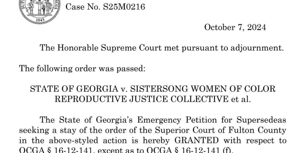 Georgia Supreme Court orders state's six-week abortion ban back into effect