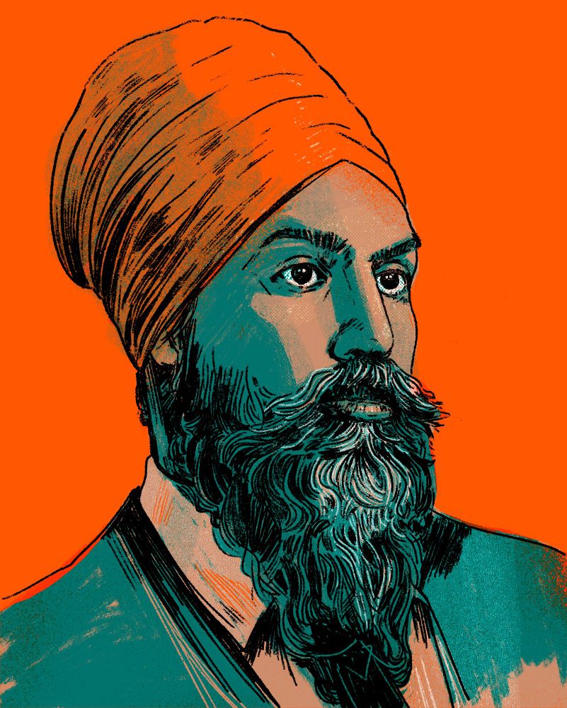 Jagmeet Singh as leader of the NDP Canada Elections 2025.  Art by Evan Pine, portrait of Jagmeet.