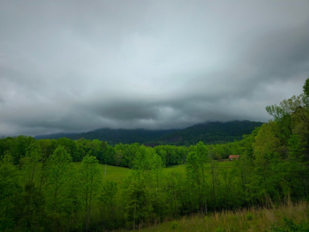 Clouds over Table Rock State Park near Pickens, South Carolina.