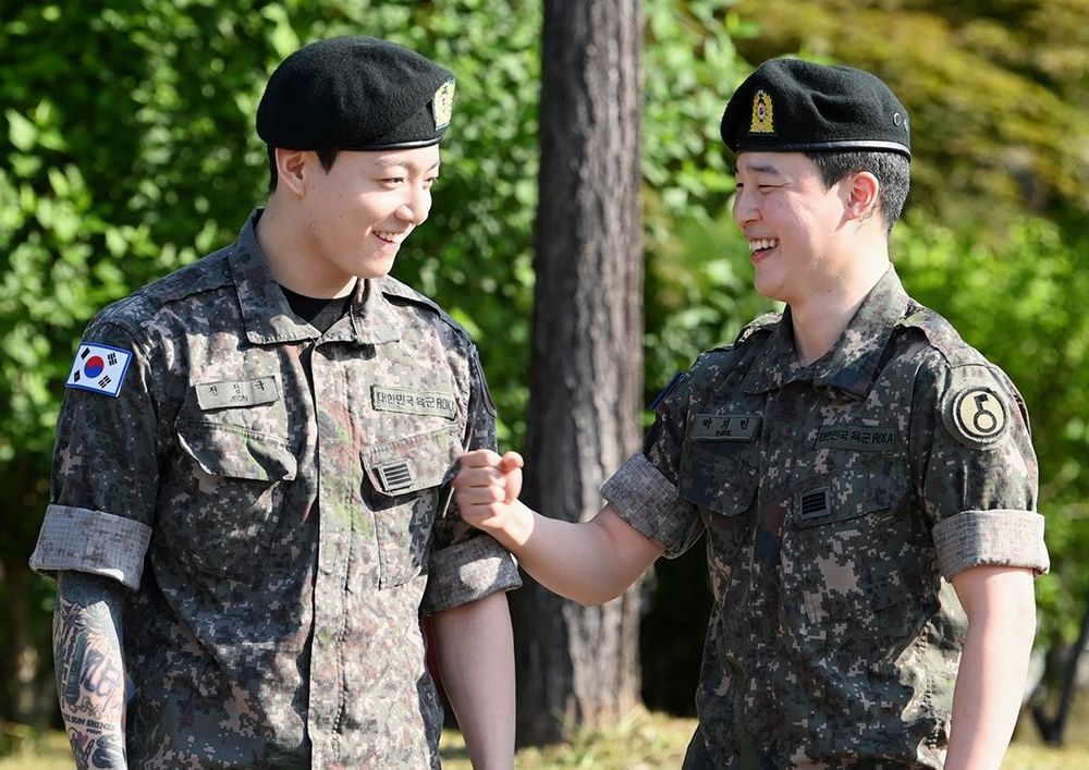 Jikook all smiles after getting discharged.