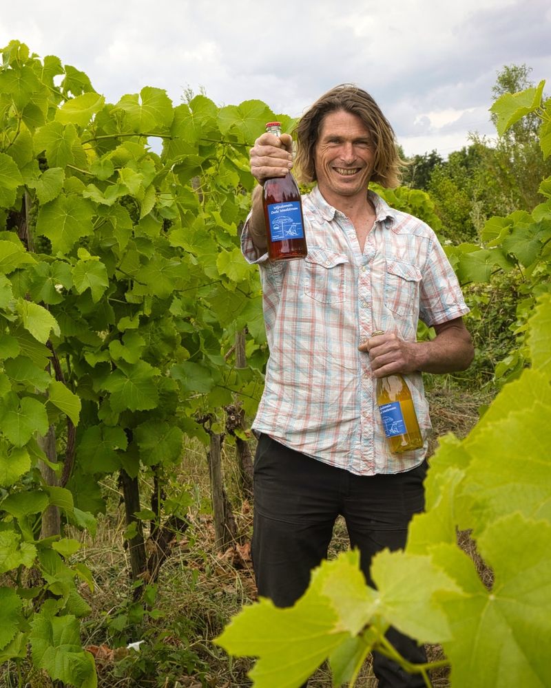 Winemaker Huib from Dutch natural winery Wijndomein Oude Waalstroom