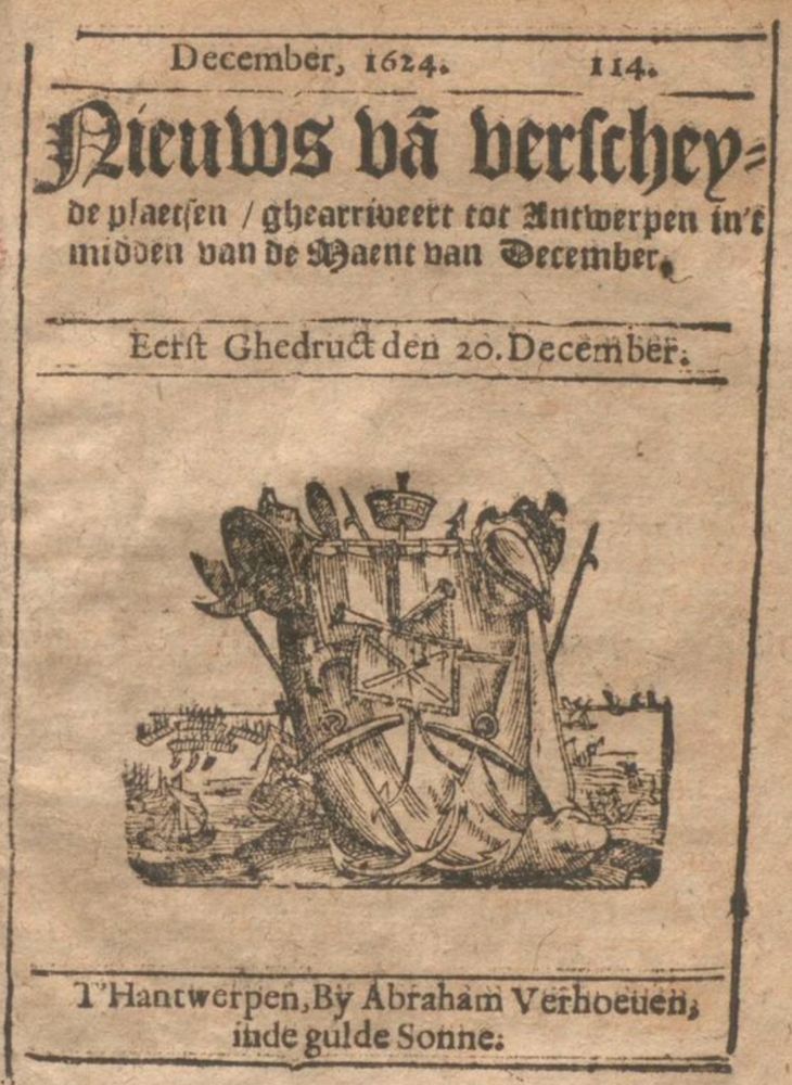 Front page of Nieuwe Tijdinghen 114 (20 December 1624)
