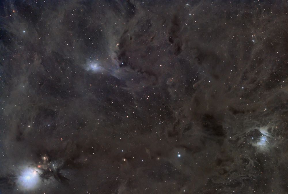 Dark interstellar clouds shot in LRGB with a 130mm Astro-Physics Starfire  refractor and a PlayerOne Poseidon-M monochrome camera. 100x120s for luminance. 45x60s for each RGB channel. The target is the surrounding area about NGC1333 the Eskimo nebula which sits in the lower left part of the image.
Dark interstellar clouds shot in LRGB with a 130mm Astro-Physics Starfire  refractor and a PlayerOne Poseidon-M monochrome camera. 100x120s for luminance. 45x60s for each RGB channel. The target is the surrounding area about NGC1333 the Eskimo nebula which sits in the lower left part of the image.
