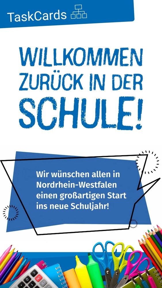 Willkommen zurück in der Schule, Nordrhein-Westfalen!
Wir wünschen euch viele tolle Momente und viel Erfolg!