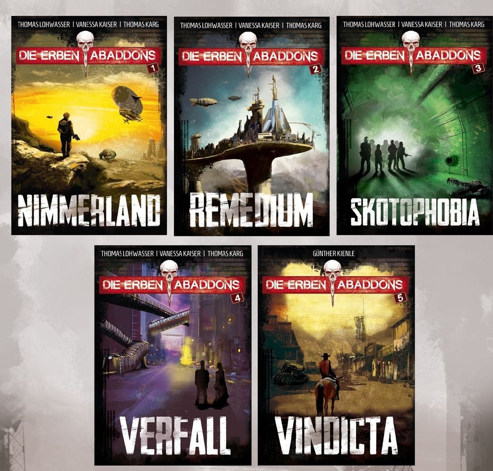 Die Cover von "Die Erben Abaddons" Teil 1-5