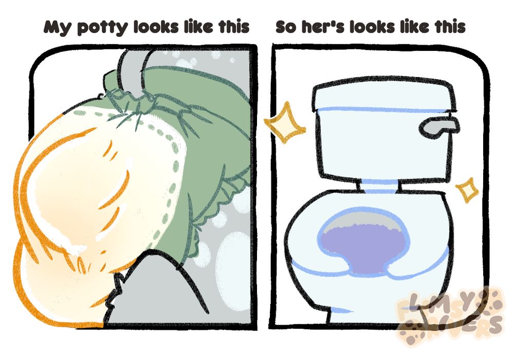 A remake of the "my hands like look this" meme but instead its "My potty looks like this" 