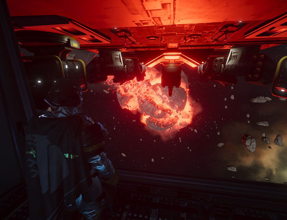 a helldiver 2 screenshot showing what is left of angels venture after it was destroyed by the meridian black hole