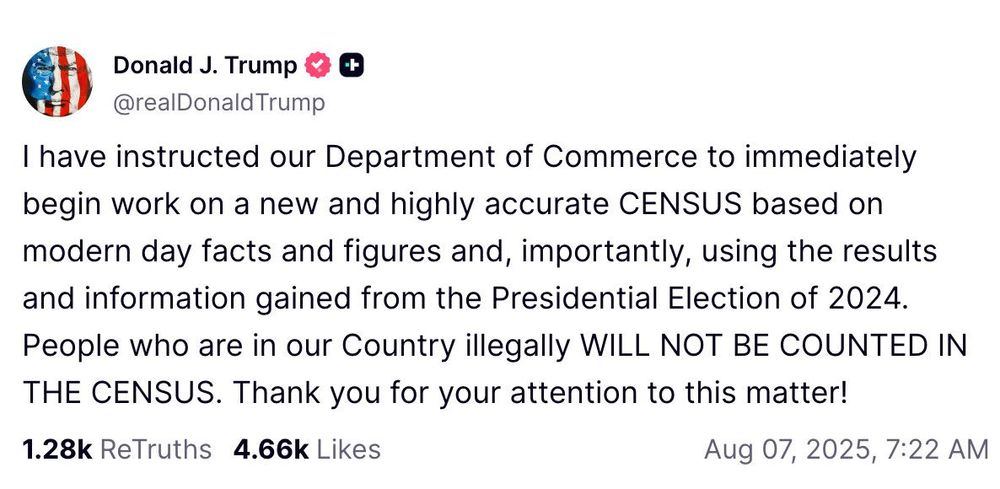 Donald Trump talking about holding his own census, doctored to give the results he wants so he can gerrymander the country